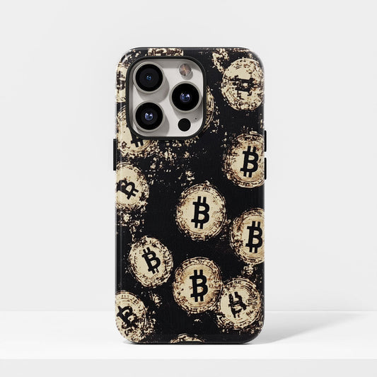 Double-Layer Semi-Handprinted Tough Matte BTC (Bitcoin) iPhone Case