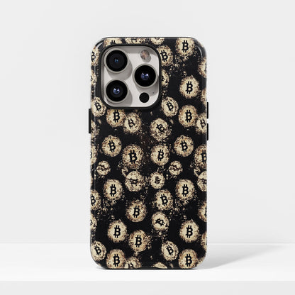 Double-Layer Semi-Handprinted Tough Matte BTC (Bitcoin) iPhone Case