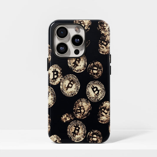 Double-Layer Semi-Handprinted Tough Matte BTC (Bitcoin) iPhone Case