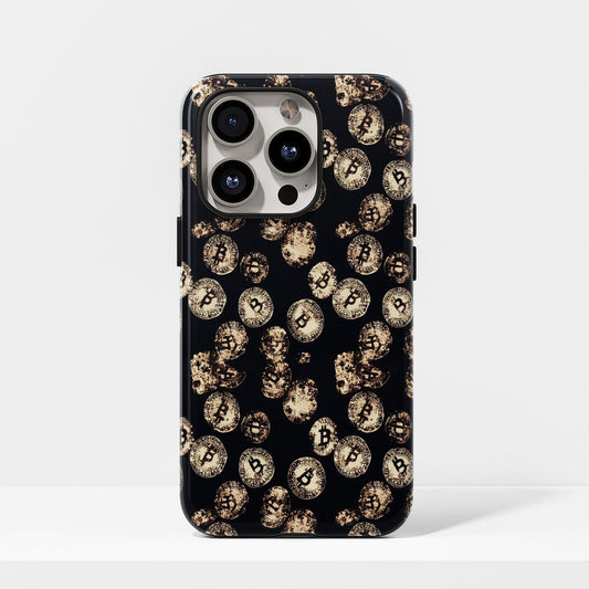 Double-Layer Semi-Handprinted Tough Matte BTC (Bitcoin) iPhone Case