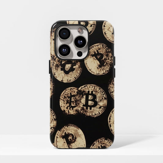 Double-Layer Semi-Handprinted Tough Matte BTC (Bitcoin) iPhone Case