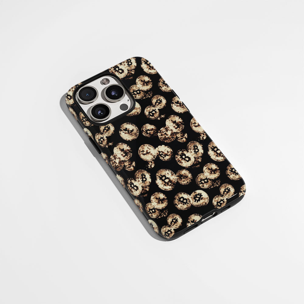 Double-Layer Semi-Handprinted Tough Matte BTC (Bitcoin) iPhone Case