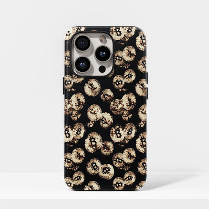 Double-Layer Semi-Handprinted Tough Matte BTC (Bitcoin) iPhone Case