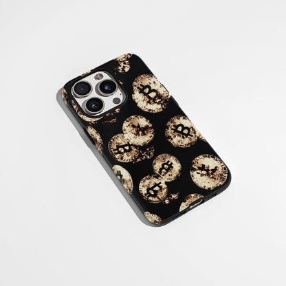 Double-Layer Semi-Handprinted Tough Matte BTC (Bitcoin) iPhone Case