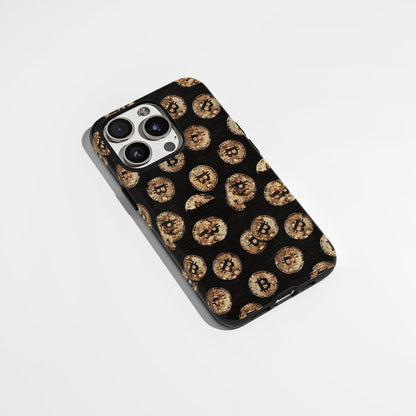 Double-Layer Semi-Handprinted Tough Matte BTC (Bitcoin) iPhone Case