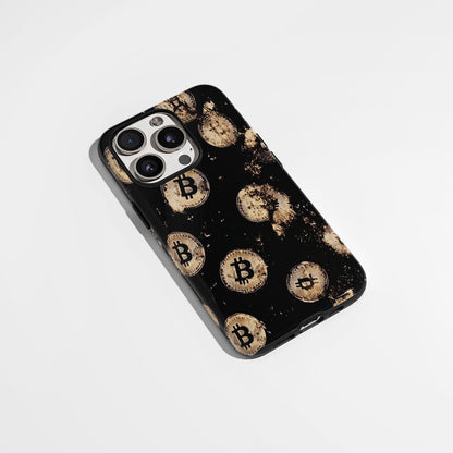 Double-Layer Semi-Handprinted Tough Matte BTC (Bitcoin) iPhone Case