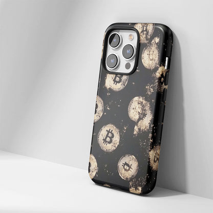 Double-Layer Semi-Handprinted Tough Matte BTC (Bitcoin) iPhone Case