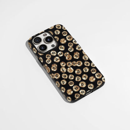 Double-Layer Semi-Handprinted Tough Matte BTC (Bitcoin) iPhone Case