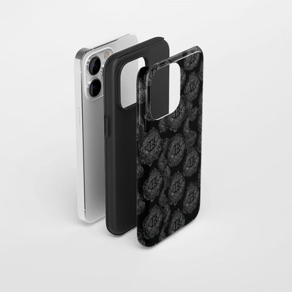 Double-Layer Semi-Handprinted Tough Matte BTC (Bitcoin) iPhone Case