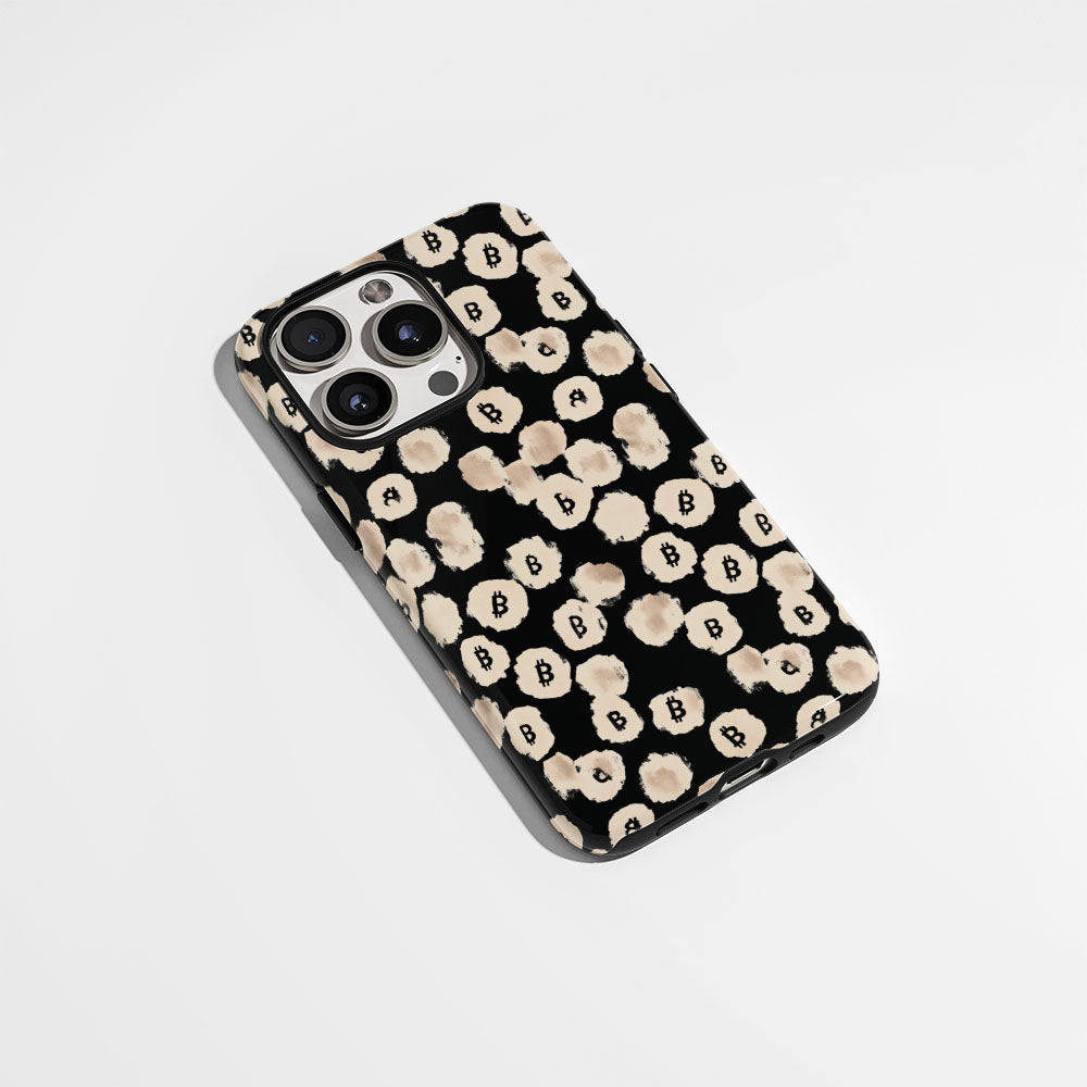 Double-Layer Semi-Handprinted Tough Matte BTC (Bitcoin) iPhone Case