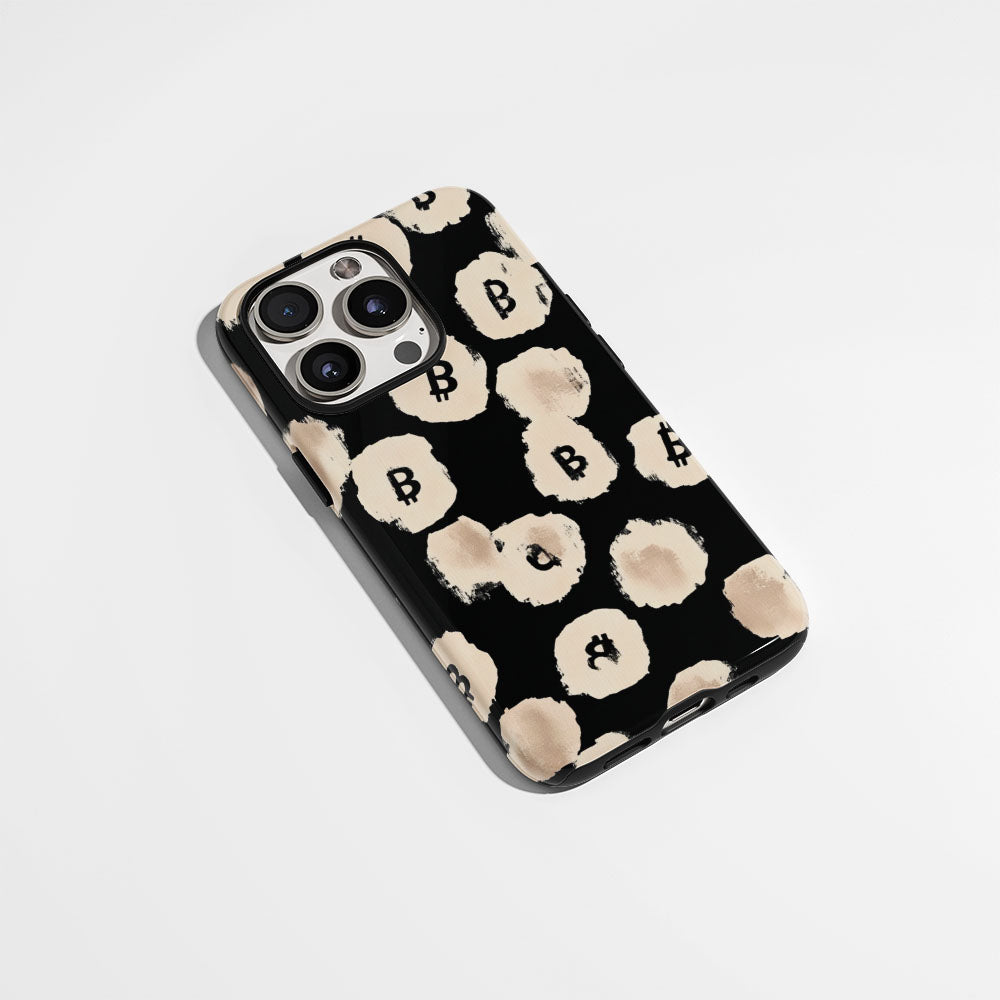 Double-Layer Semi-Handprinted Tough Matte BTC (Bitcoin) iPhone Case