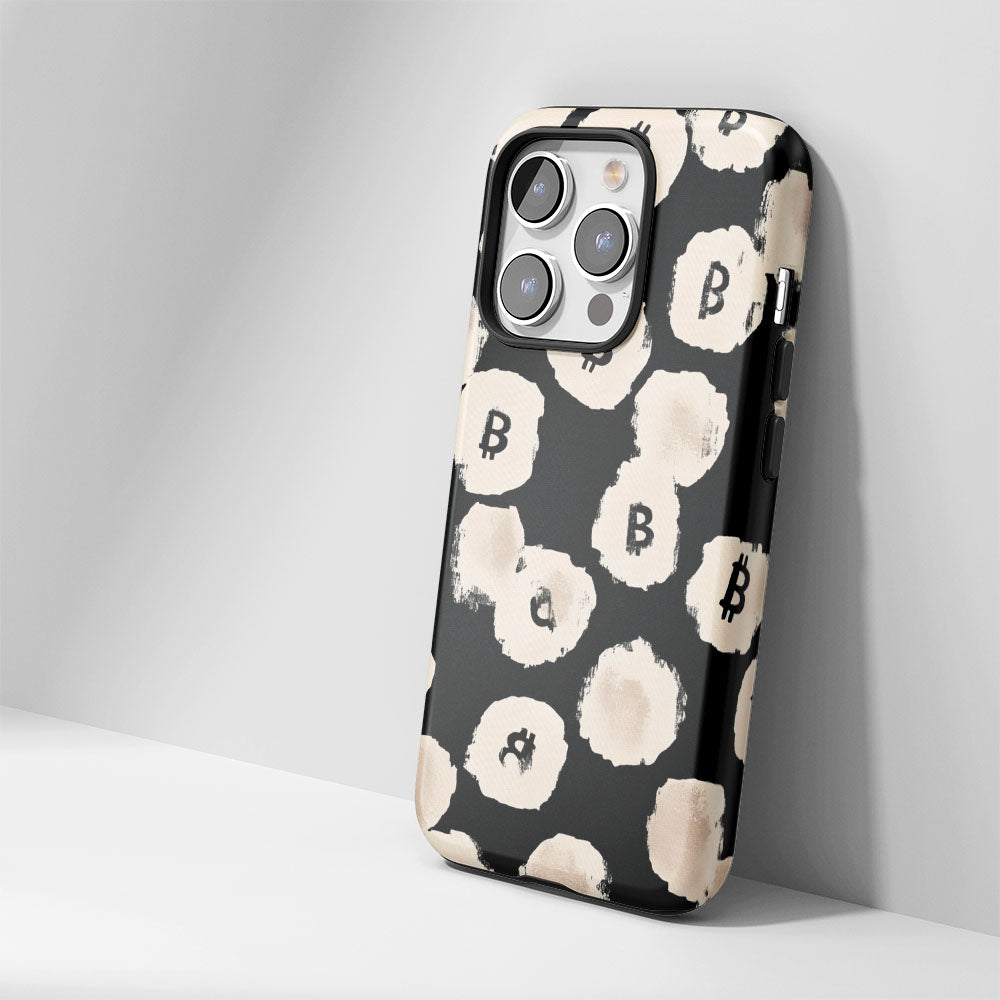 Double-Layer Semi-Handprinted Tough Matte BTC (Bitcoin) iPhone Case