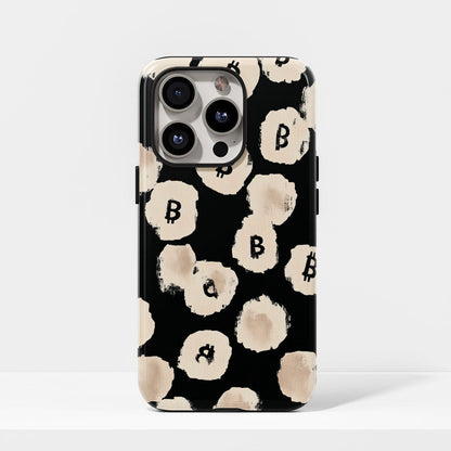 Double-Layer Semi-Handprinted Tough Matte BTC (Bitcoin) iPhone Case