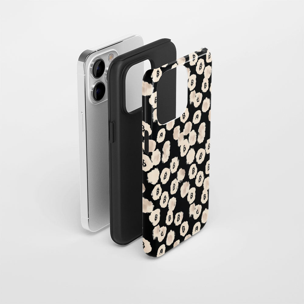 Double-Layer Semi-Handprinted Tough Matte BTC (Bitcoin) iPhone Case