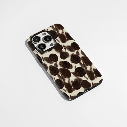 Double-Layer Semi-Handprinted Tough Matte BTC (Bitcoin) iPhone Case