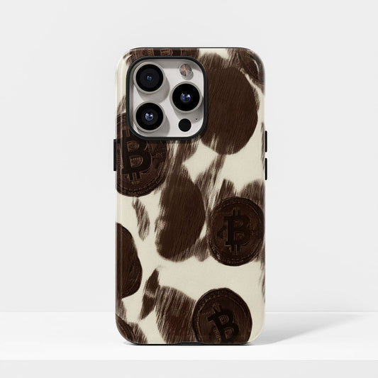 Double-Layer Semi-Handprinted Tough Matte BTC (Bitcoin) iPhone Case