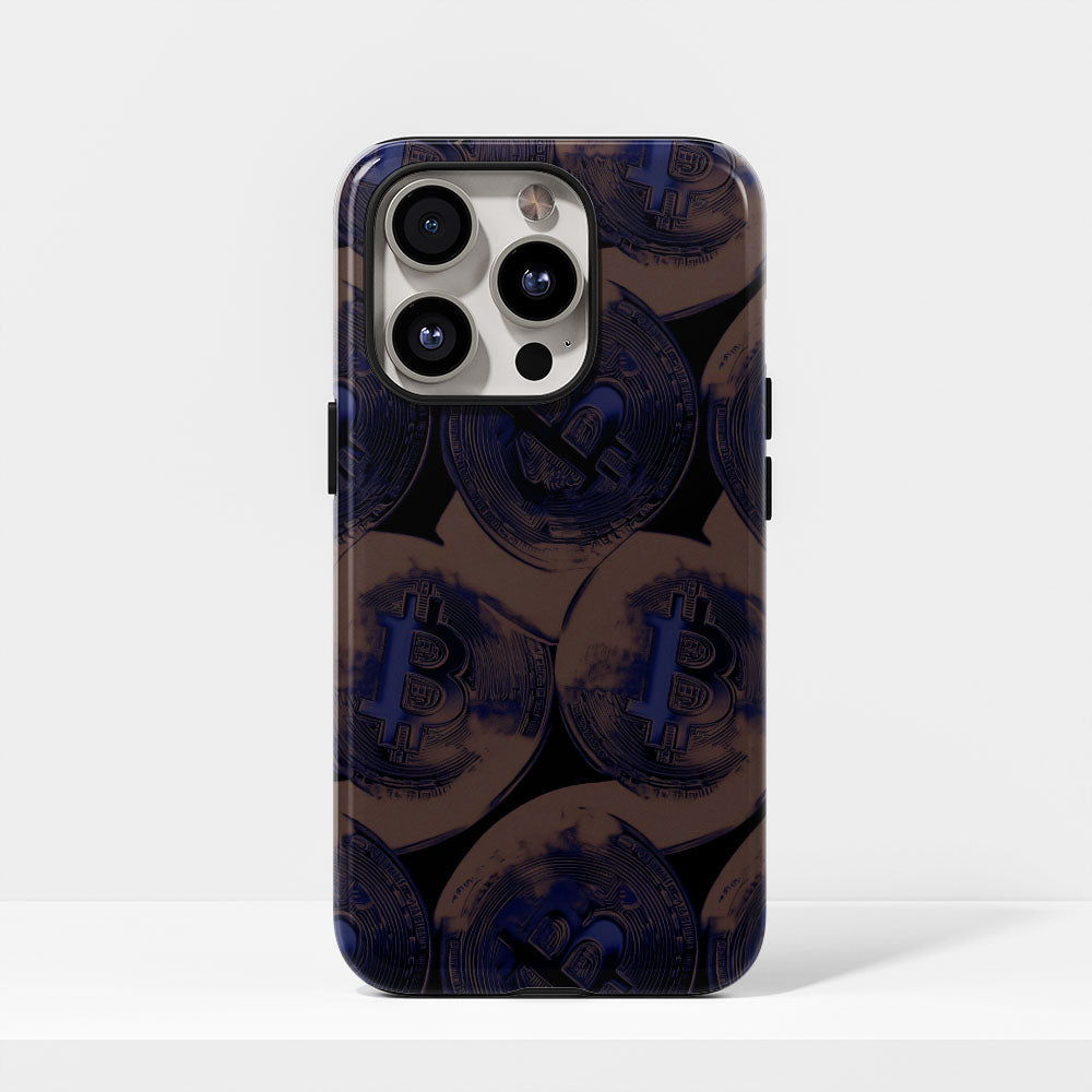 Double-Layer Semi-Handprinted Tough Matte BTC (Bitcoin) iPhone Case