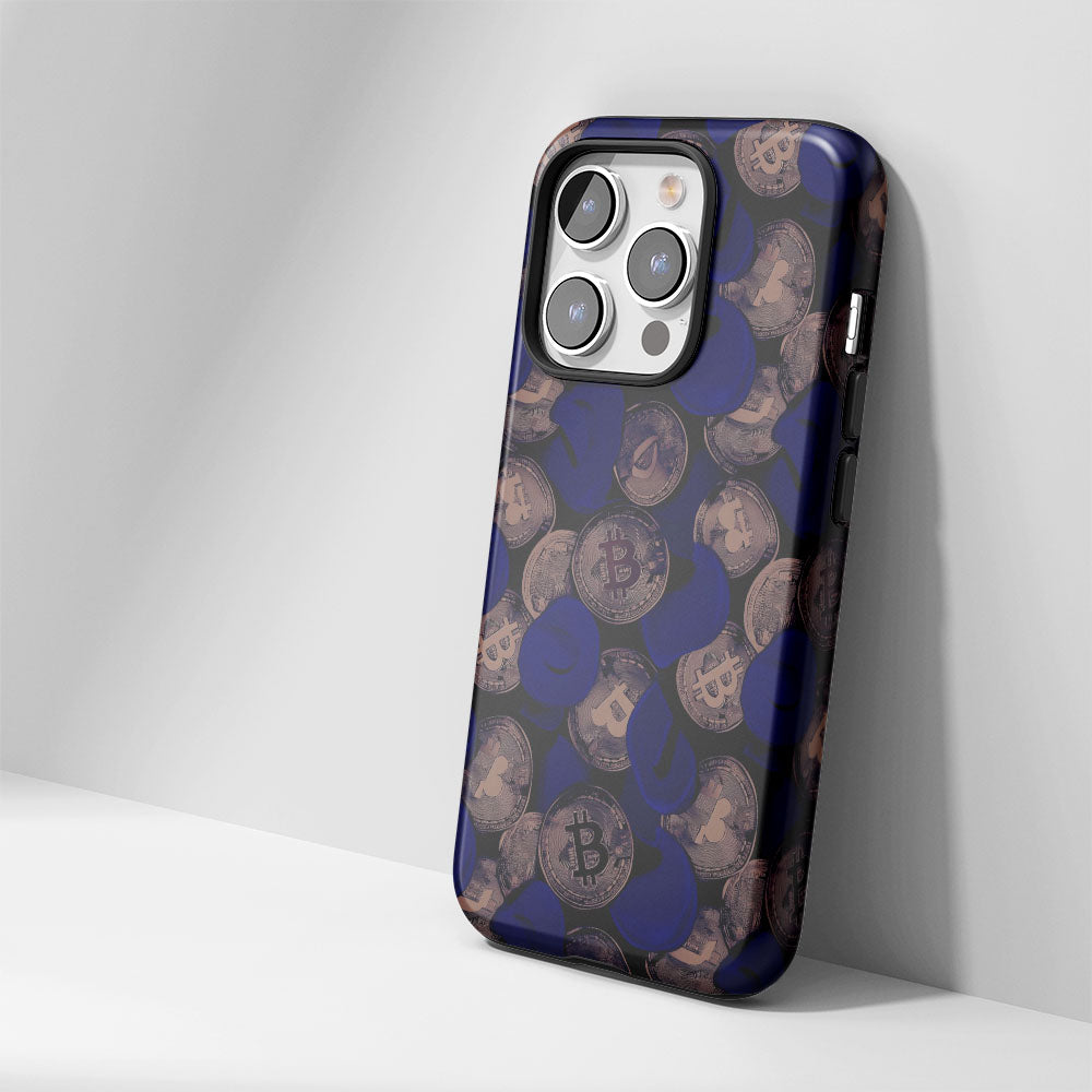 Double-Layer Semi-Handprinted Tough Matte BTC (Bitcoin) iPhone Case