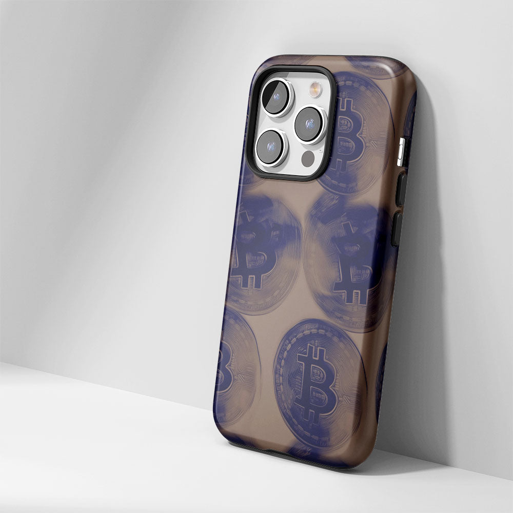 Double-Layer Semi-Handprinted Tough Matte BTC (Bitcoin) iPhone Case