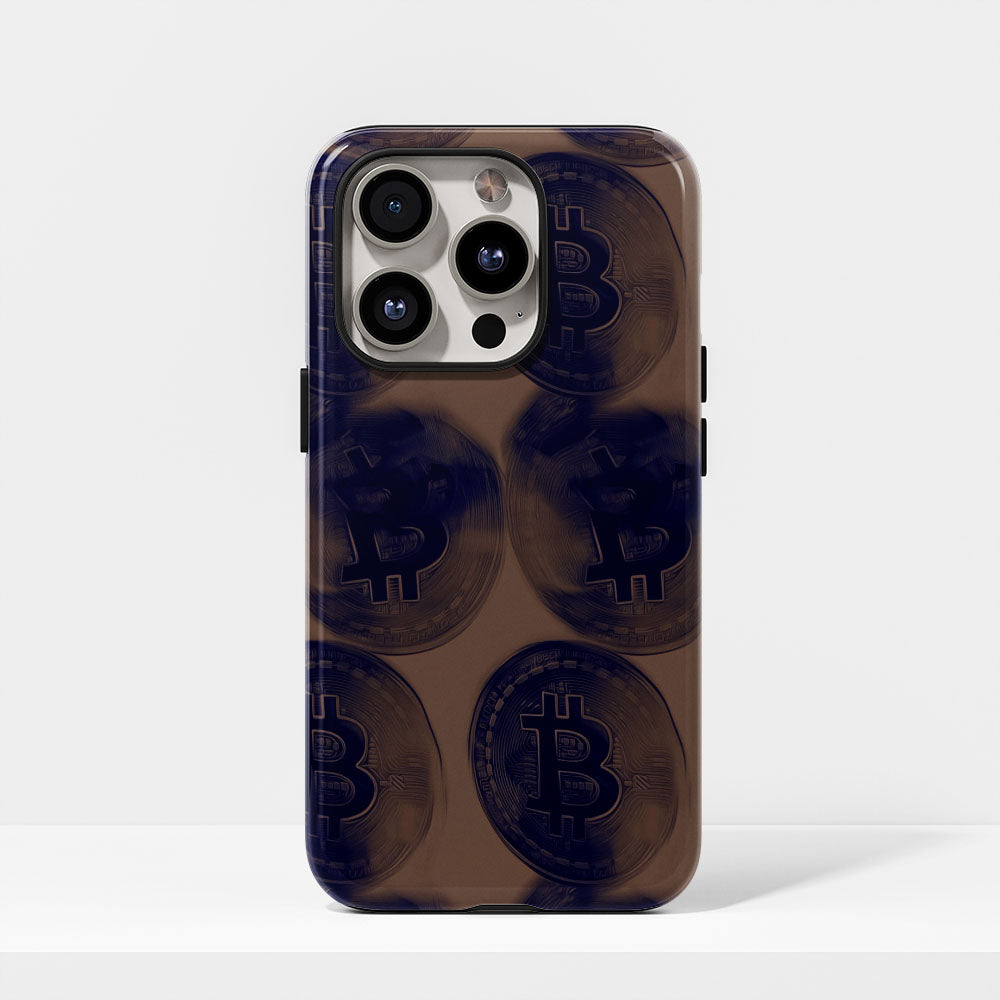 Double-Layer Semi-Handprinted Tough Matte BTC (Bitcoin) iPhone Case