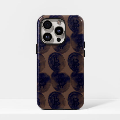 Double-Layer Semi-Handprinted Tough Matte BTC (Bitcoin) iPhone Case