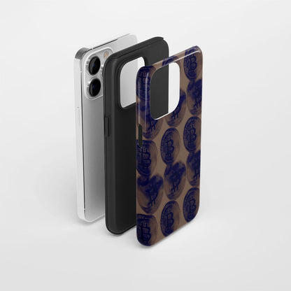 Double-Layer Semi-Handprinted Tough Matte BTC (Bitcoin) iPhone Case