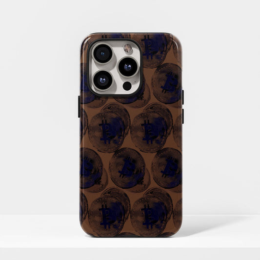 Double-Layer Semi-Handprinted Tough Matte BTC (Bitcoin) iPhone Case