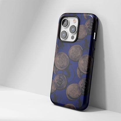 Double-Layer Semi-Handprinted Tough Matte BTC (Bitcoin) iPhone Case