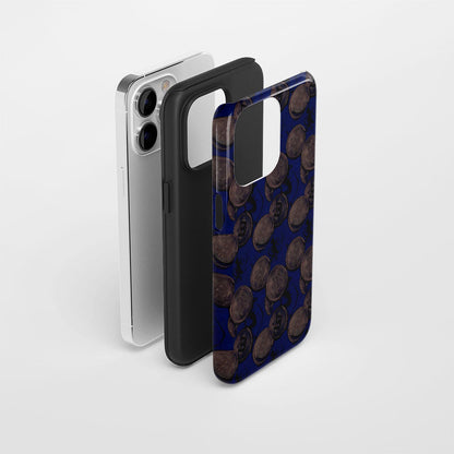 Double-Layer Semi-Handprinted Tough Matte BTC (Bitcoin) iPhone Case