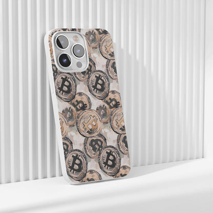 Latest 3rd-Generation Crystal Tough Glossy BTC (Bitcoin) iPhone Case