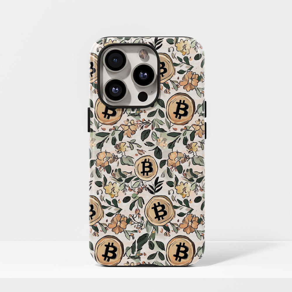 Double-Layer Semi-Handprinted Tough Matte BTC (Bitcoin) iPhone Case