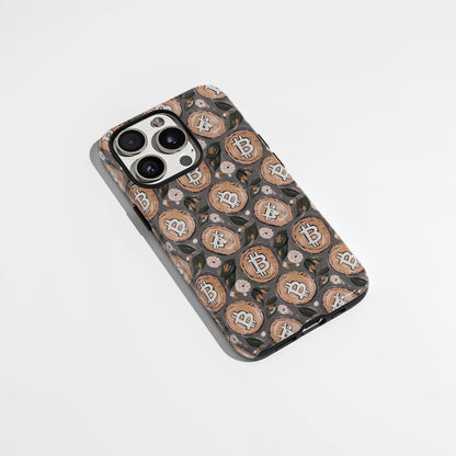 Double-Layer Semi-Handprinted Tough Matte BTC (Bitcoin) iPhone Case