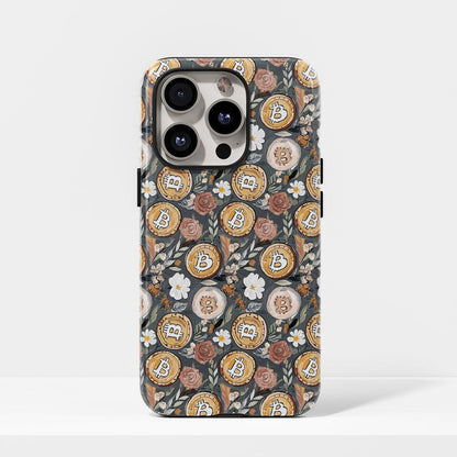 Double-Layer Semi-Handprinted Tough Matte BTC (Bitcoin) iPhone Case