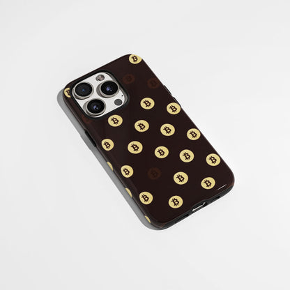 Double-Layer Semi-Handprinted Tough Matte BTC (Bitcoin) iPhone Case