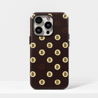 Double-Layer Semi-Handprinted Tough Matte BTC (Bitcoin) iPhone Case