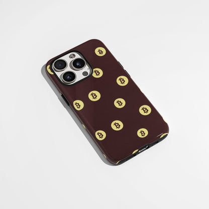 Double-Layer Semi-Handprinted Tough Matte BTC (Bitcoin) iPhone Case