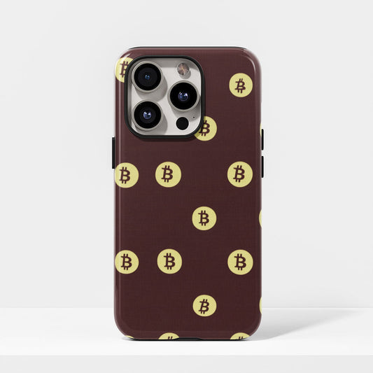 Double-Layer Semi-Handprinted Tough Matte BTC (Bitcoin) iPhone Case