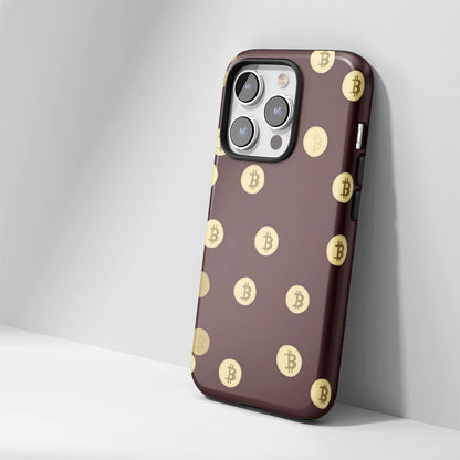 Double-Layer Semi-Handprinted Tough Matte BTC (Bitcoin) iPhone Case