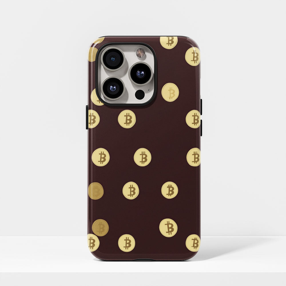 Double-Layer Semi-Handprinted Tough Matte BTC (Bitcoin) iPhone Case