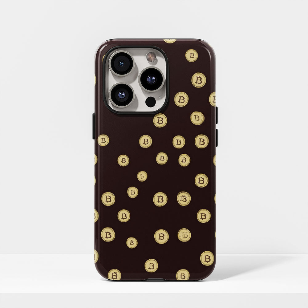 Double-Layer Semi-Handprinted Tough Matte BTC (Bitcoin) iPhone Case