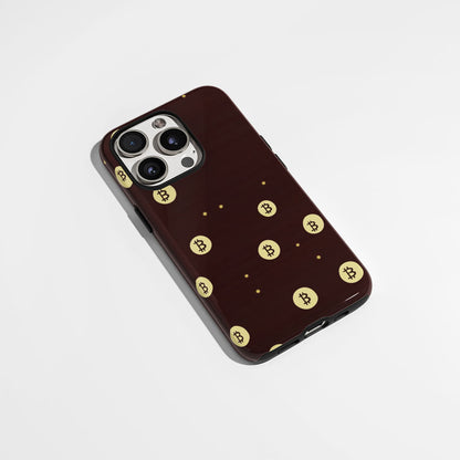 Double-Layer Semi-Handprinted Tough Matte BTC (Bitcoin) iPhone Case