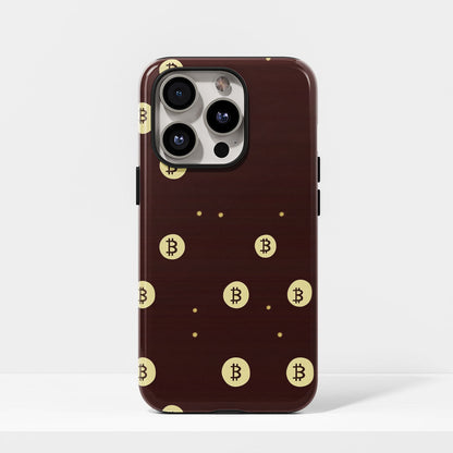 Double-Layer Semi-Handprinted Tough Matte BTC (Bitcoin) iPhone Case