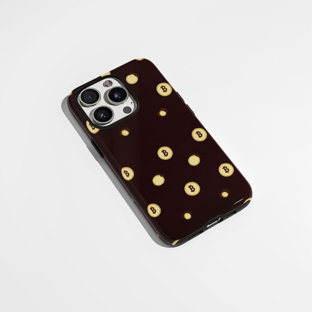 Double-Layer Semi-Handprinted Tough Matte BTC (Bitcoin) iPhone Case