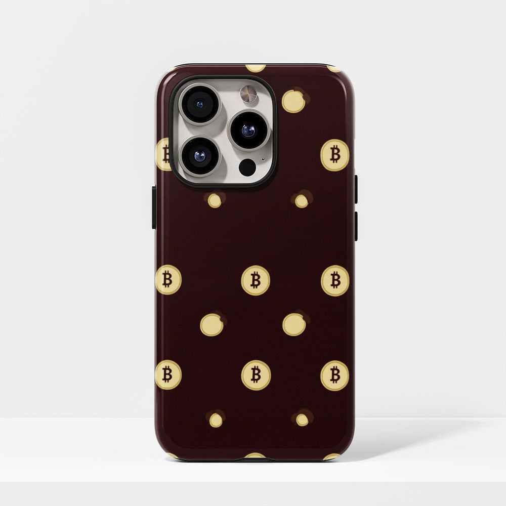 Double-Layer Semi-Handprinted Tough Matte BTC (Bitcoin) iPhone Case