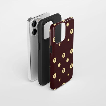 Double-Layer Semi-Handprinted Tough Matte BTC (Bitcoin) iPhone Case