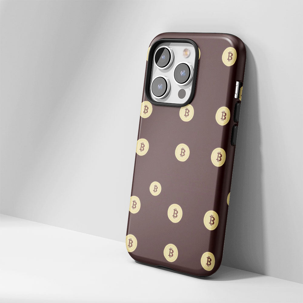 Double-Layer Semi-Handprinted Tough Matte BTC (Bitcoin) iPhone Case