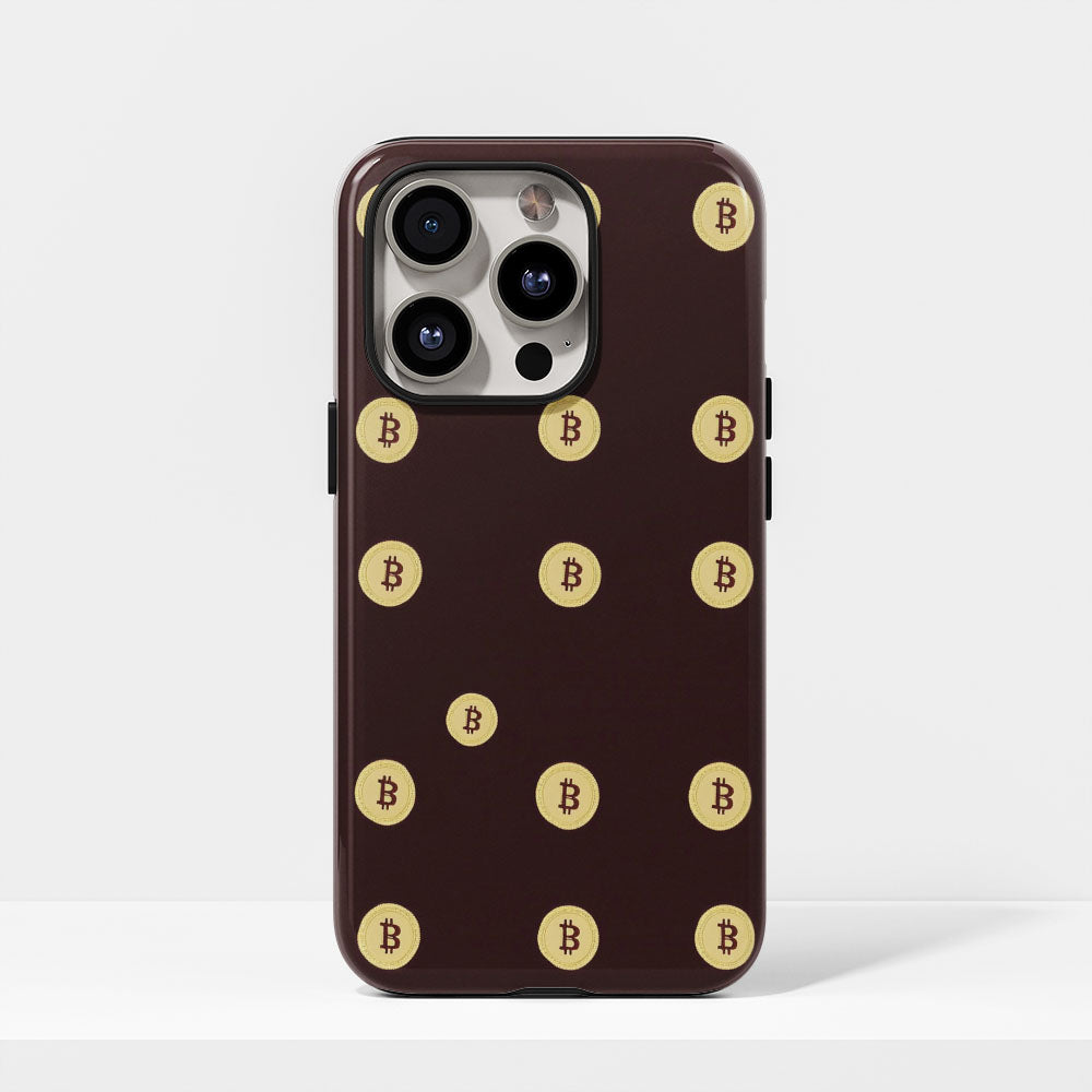 Double-Layer Semi-Handprinted Tough Matte BTC (Bitcoin) iPhone Case