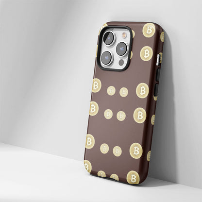 Double-Layer Semi-Handprinted Tough Matte BTC (Bitcoin) iPhone Case