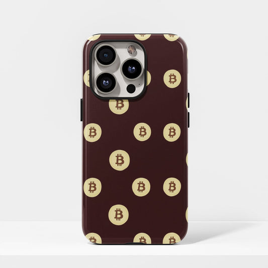 Double-Layer Semi-Handprinted Tough Matte BTC (Bitcoin) iPhone Case