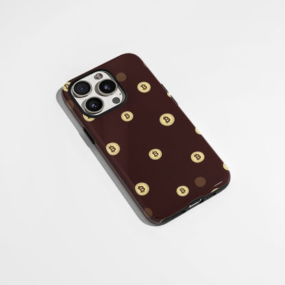 Double-Layer Semi-Handprinted Tough Matte BTC (Bitcoin) iPhone Case